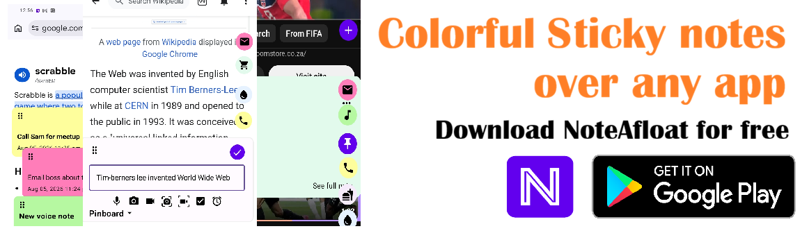 NoteAfloat ad banner